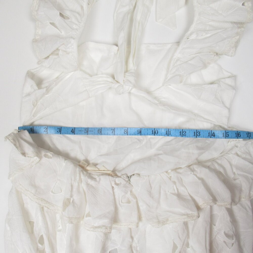 Anthropologie Forever That Girl Tie-Back Ruffled Eyelet Dress White - Medium - Picture 8 of 13